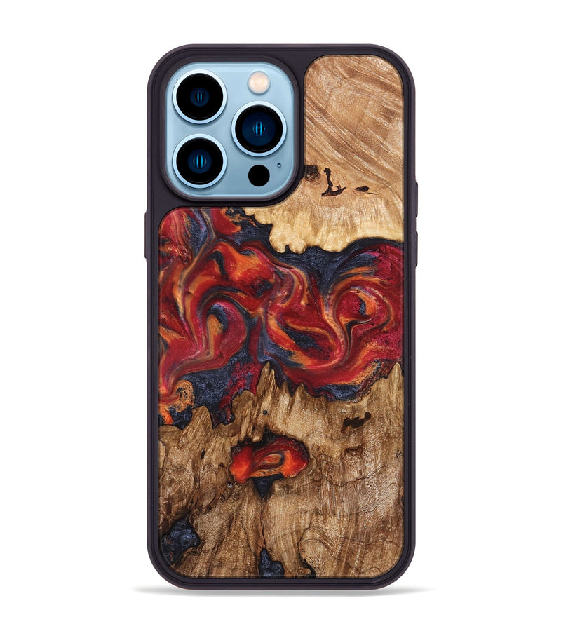iPhone 14 Pro Max Wood Phone Case - Silas (Red, 827372)