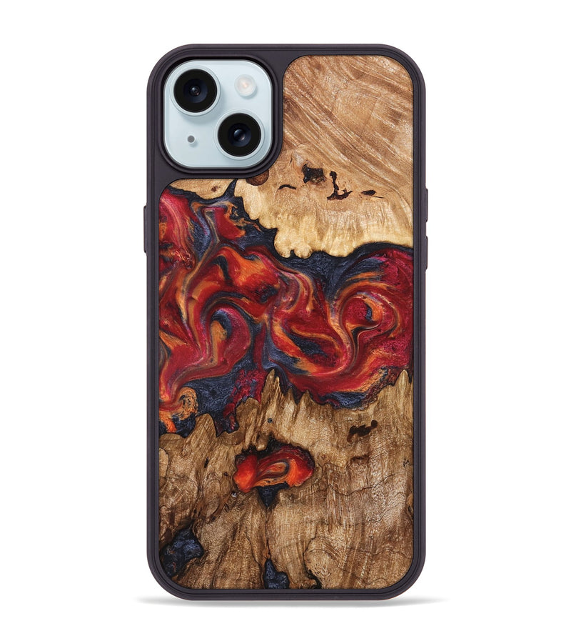iPhone 15 Plus Wood Phone Case - Silas (Red, 827372)