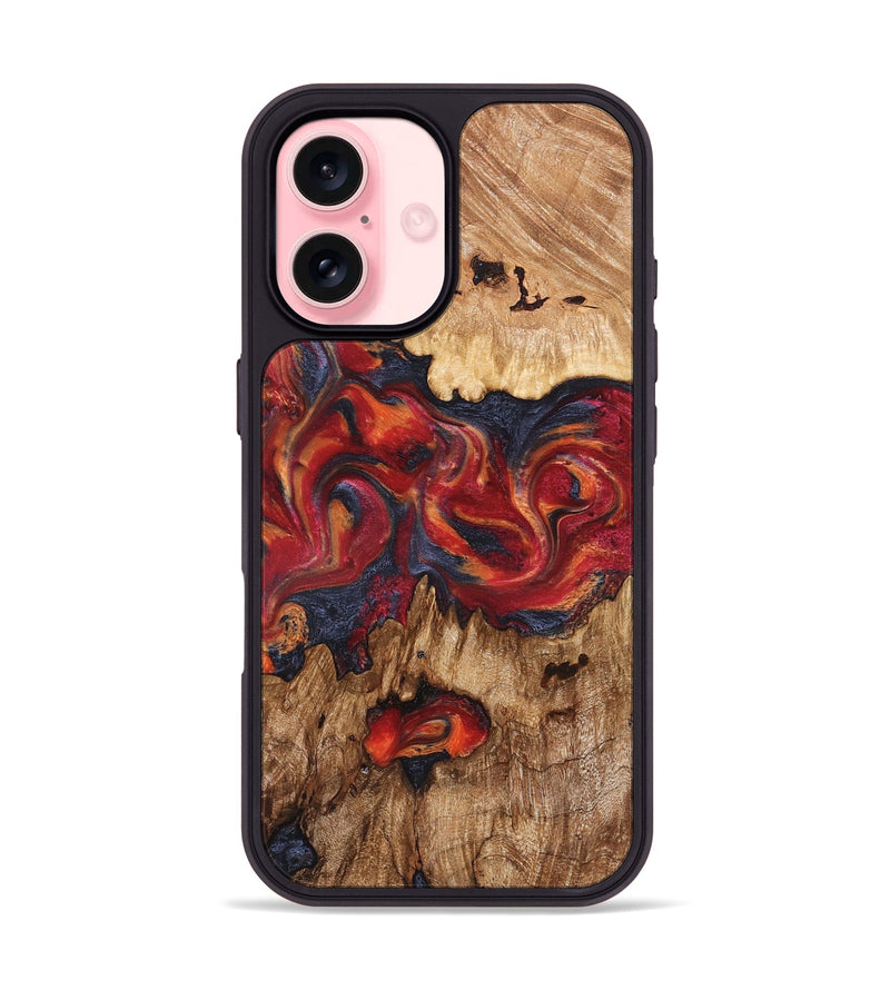 iPhone 16 Wood Phone Case - Silas (Red, 827372)