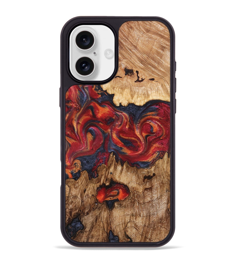 iPhone 16 Plus Wood Phone Case - Silas (Red, 827372)