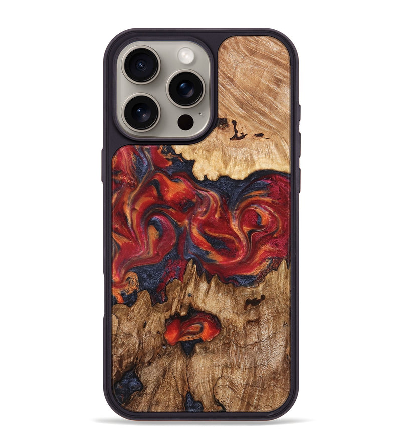 iPhone 16 Pro Max Wood Phone Case - Silas (Red, 827372)