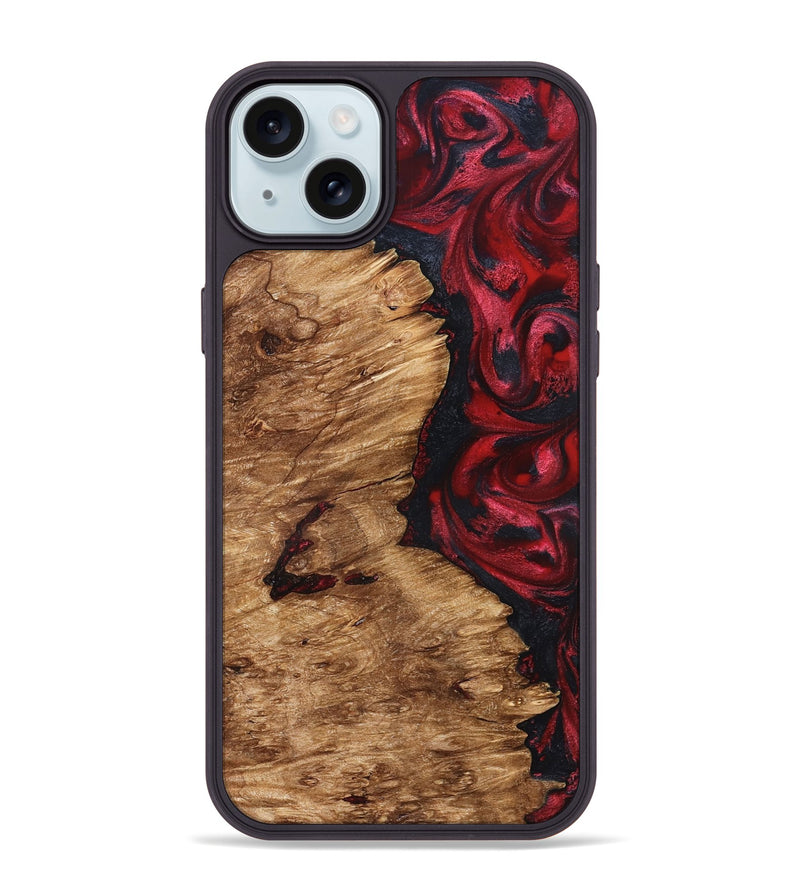 iPhone 15 Plus Wood Phone Case - Nelle (Red, 827373)