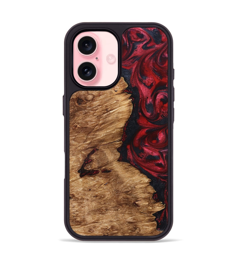iPhone 16 Wood Phone Case - Nelle (Red, 827373)