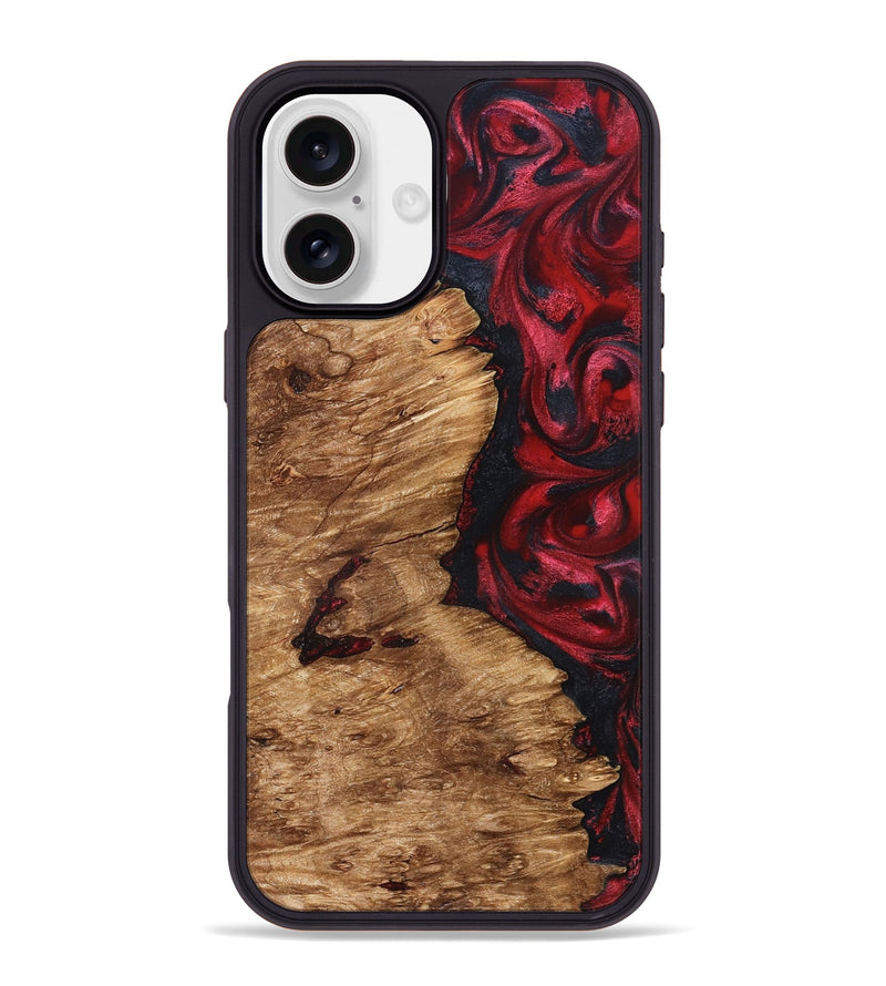 iPhone 16 Plus Wood Phone Case - Nelle (Red, 827373)
