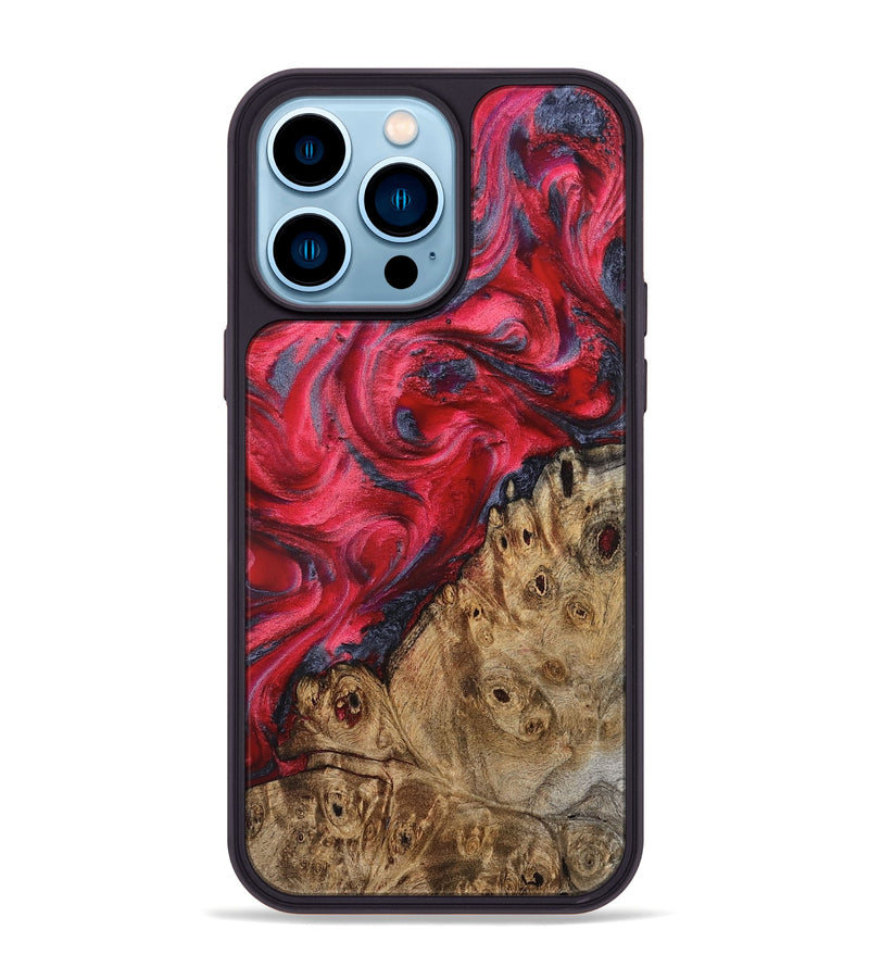 iPhone 14 Pro Max Wood Phone Case - Regan (Red, 827374)