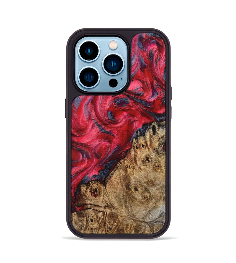 iPhone 14 Pro Wood Phone Case - Regan (Red, 827374)