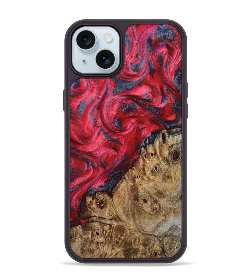 iPhone 15 Plus Wood Phone Case - Regan (Red, 827374)
