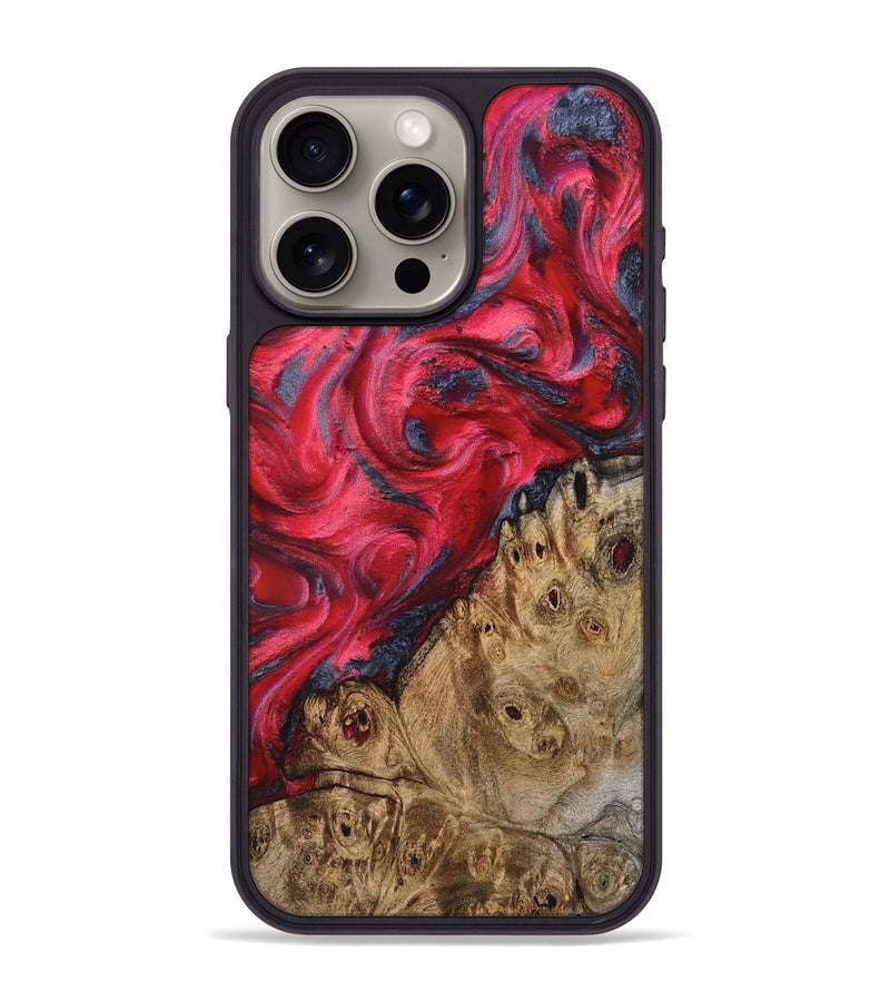 iPhone 15 Pro Max Wood Phone Case - Regan (Red, 827374)