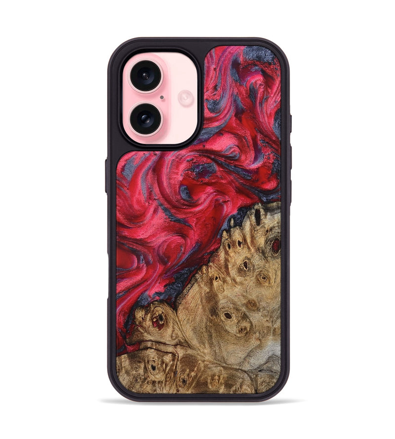 iPhone 16 Wood Phone Case - Regan (Red, 827374)