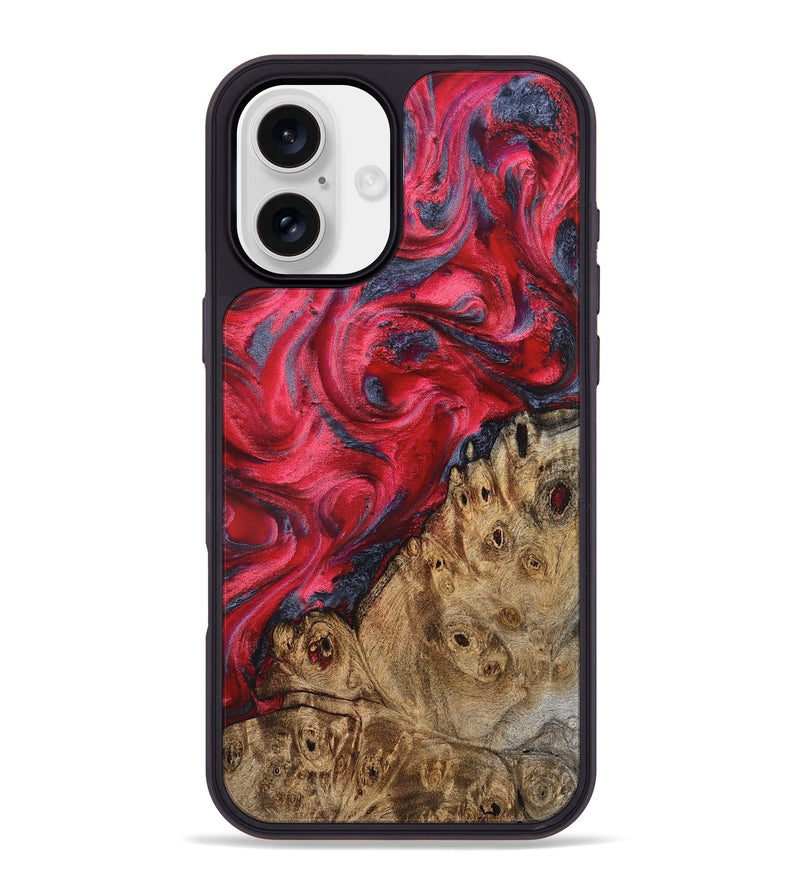 iPhone 16 Plus Wood Phone Case - Regan (Red, 827374)
