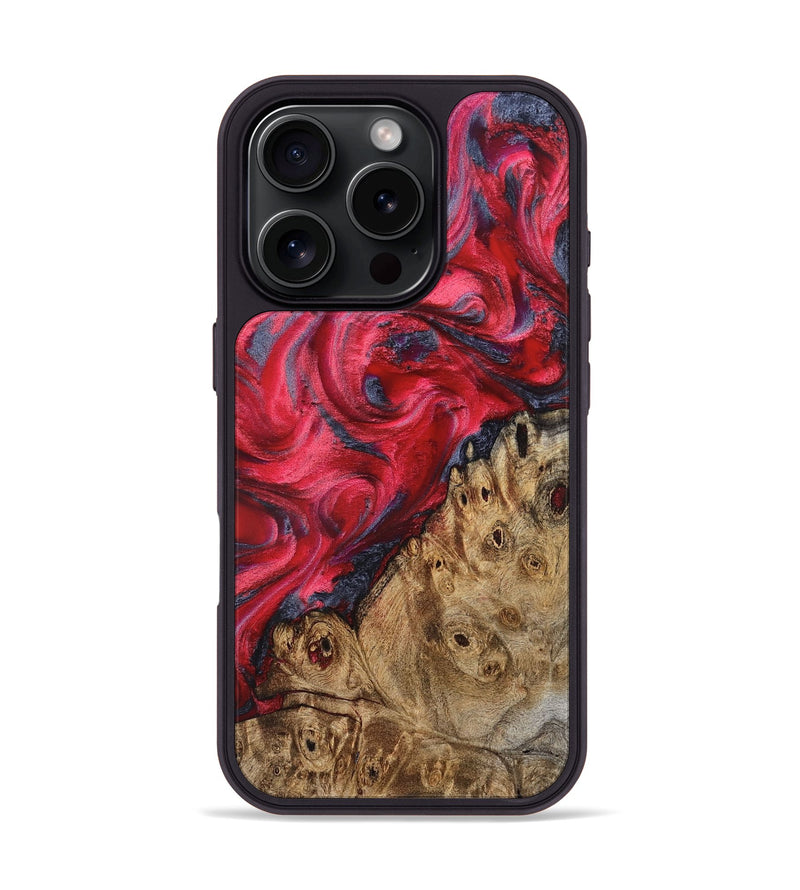 iPhone 16 Pro Wood Phone Case - Regan (Red, 827374)