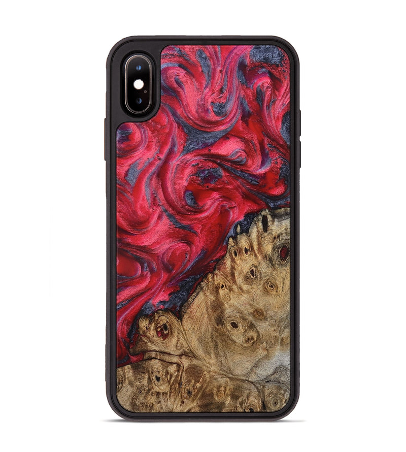 iPhone Xs Max Wood Phone Case - Regan (Red, 827374)