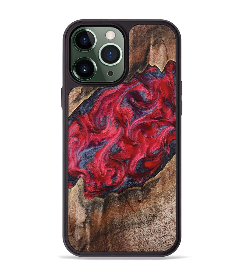 iPhone 13 Pro Max Wood Phone Case - Agatha (Red, 827375)