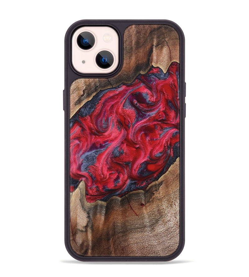 iPhone 14 Plus Wood Phone Case - Agatha (Red, 827375)