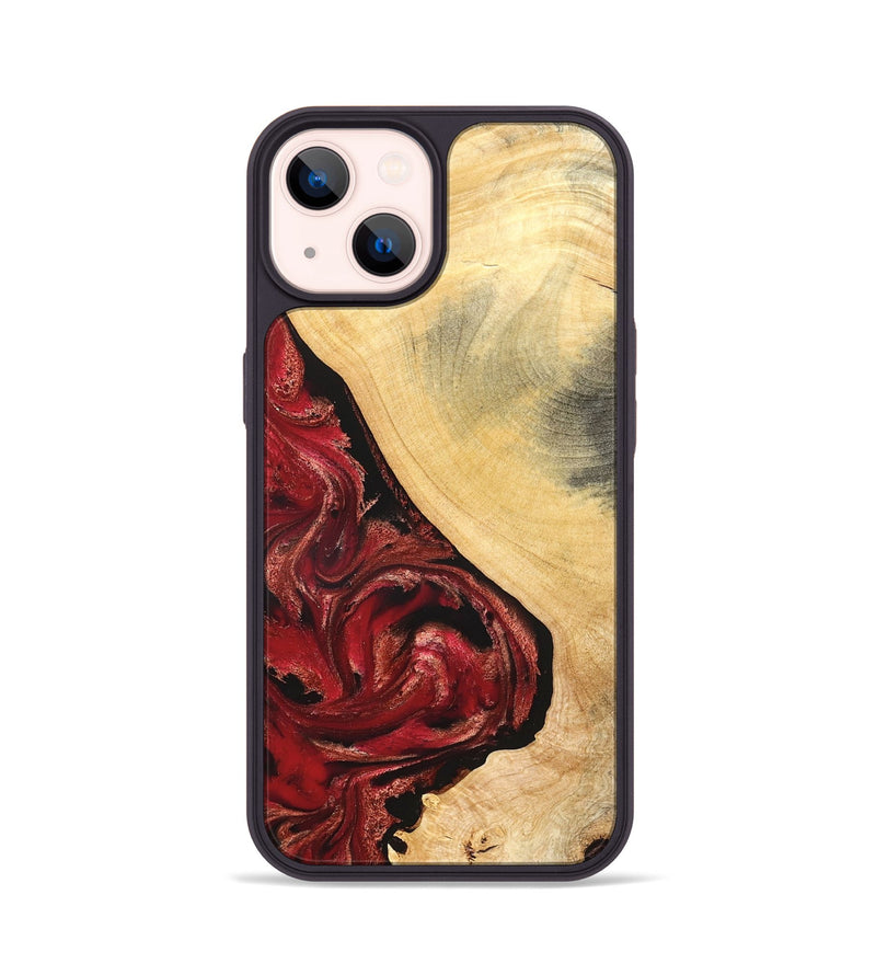 iPhone 14 Wood Phone Case - Dirk (Red, 827376)