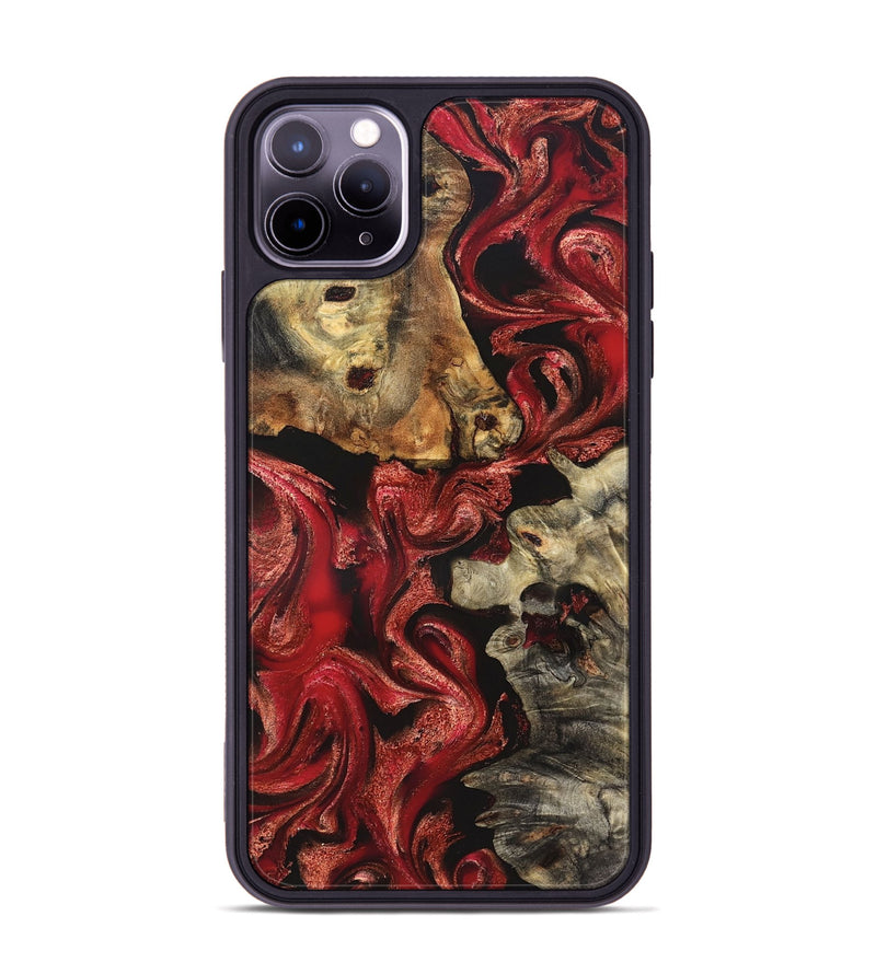iPhone 11 Pro Max Wood Phone Case - Darren (Red, 827377)
