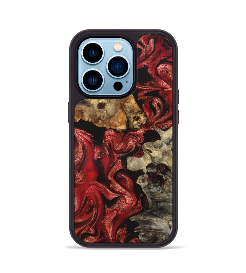 iPhone 14 Pro Wood Phone Case - Darren (Red, 827377)