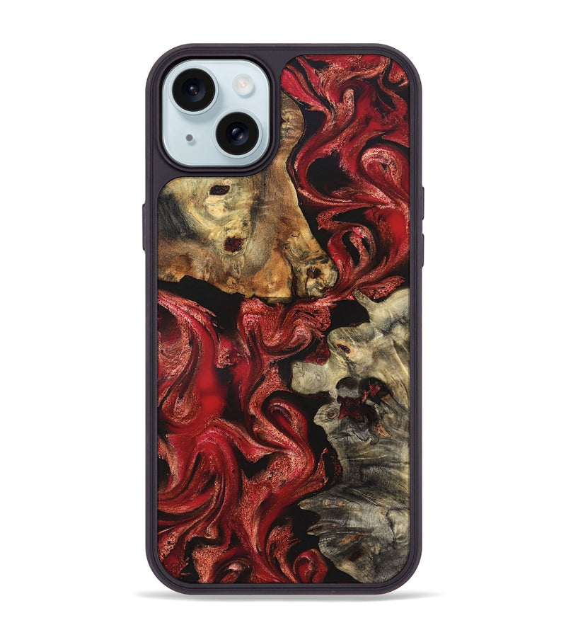 iPhone 15 Plus Wood Phone Case - Darren (Red, 827377)