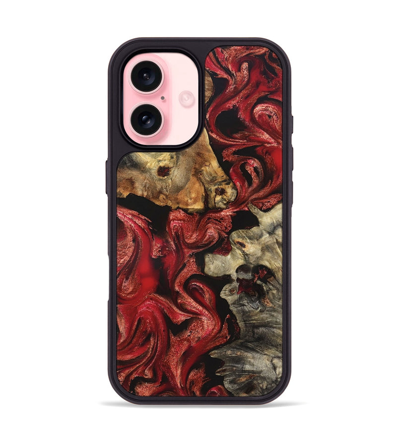 iPhone 16 Wood Phone Case - Darren (Red, 827377)