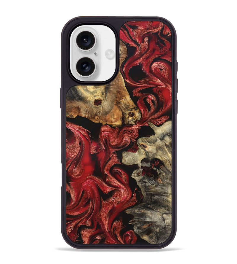 iPhone 16 Plus Wood Phone Case - Darren (Red, 827377)