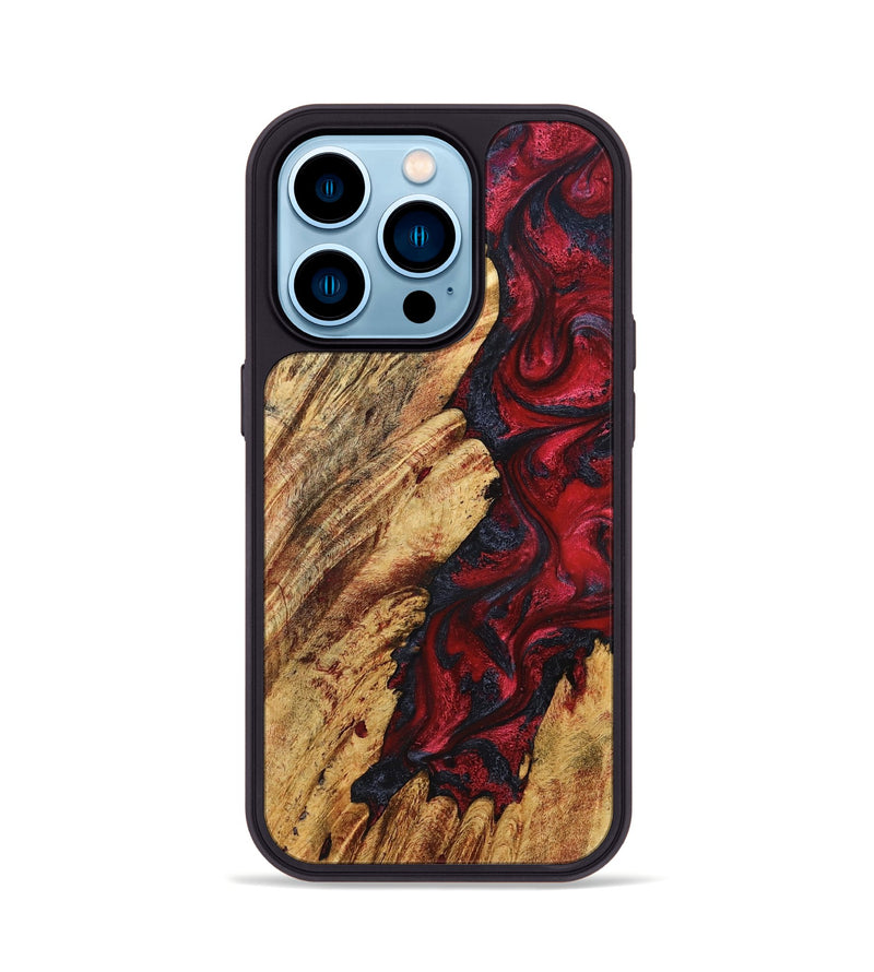 iPhone 14 Pro Wood Phone Case - Colby (Red, 827378)