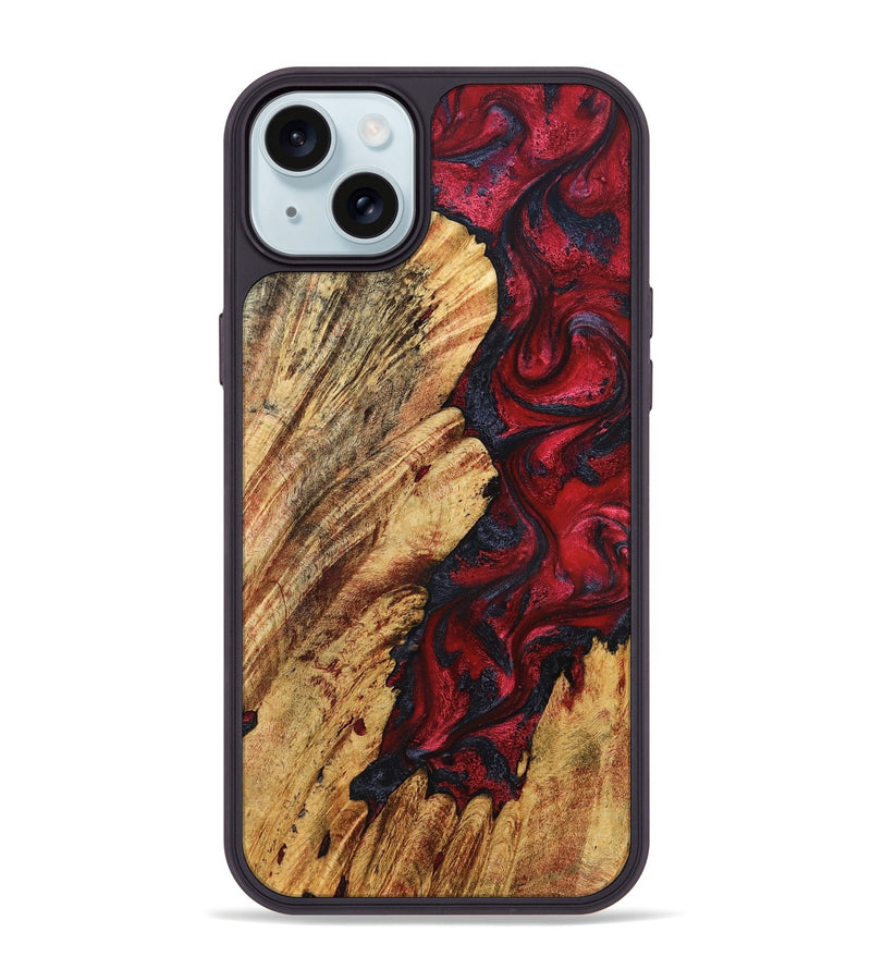 iPhone 15 Plus Wood Phone Case - Colby (Red, 827378)
