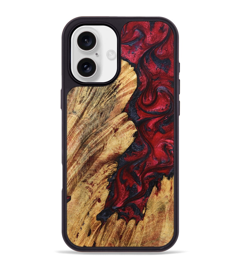 iPhone 16 Plus Wood Phone Case - Colby (Red, 827378)