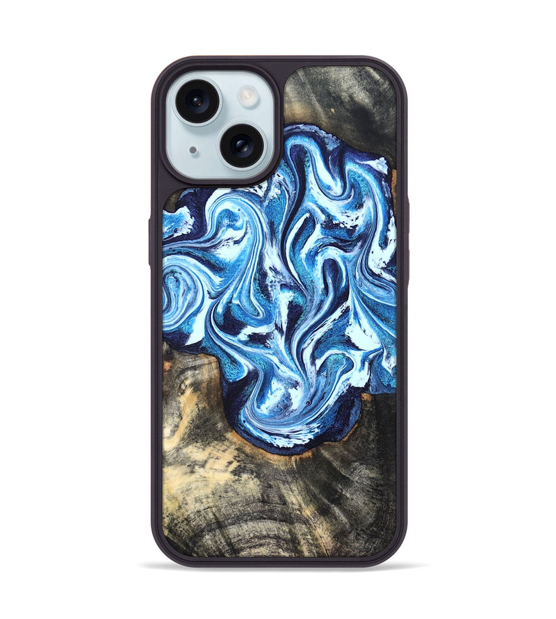 iPhone 15 Wood Phone Case - Graham (Blue, 827397)