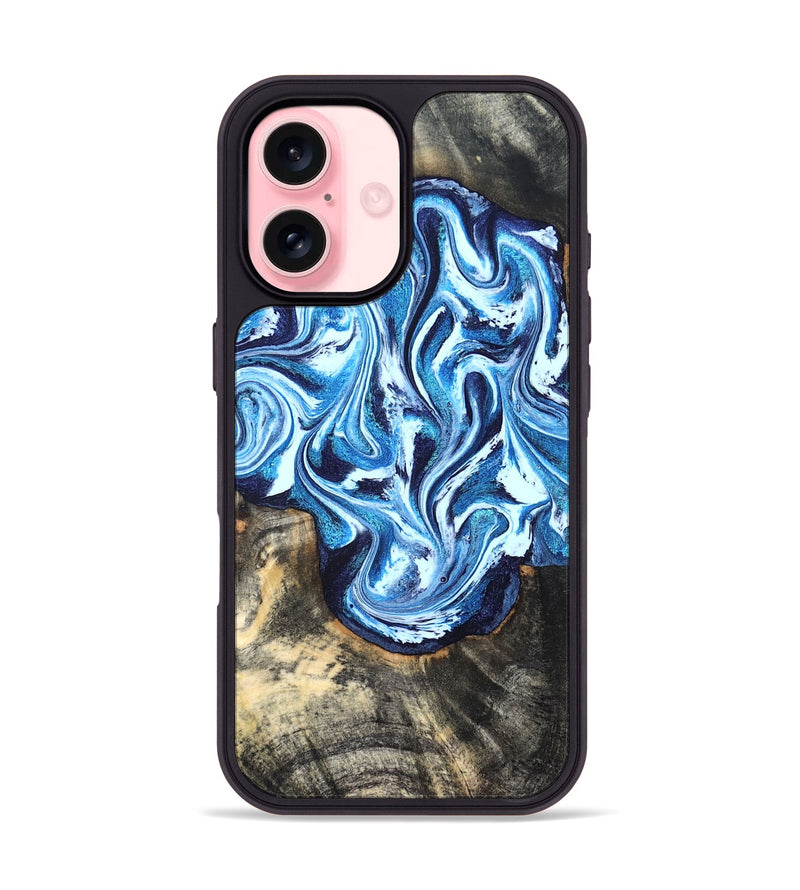 iPhone 16 Wood Phone Case - Graham (Blue, 827397)