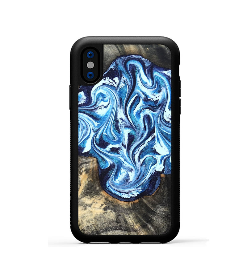 iPhone Xs Wood Phone Case - Graham (Blue, 827397)