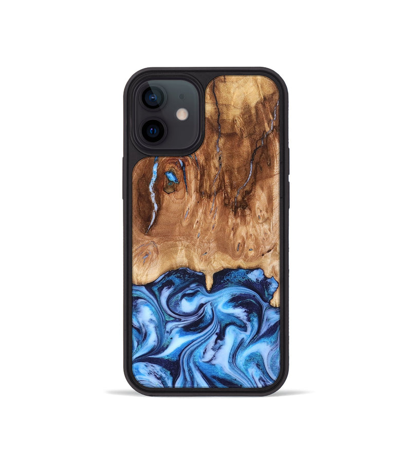 iPhone 12 mini Wood Phone Case - Jamaal (Blue, 827398)