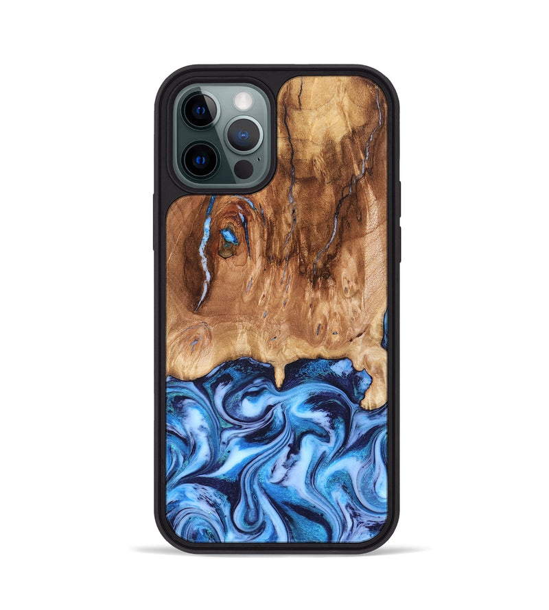iPhone 12 Pro Wood Phone Case - Jamaal (Blue, 827398)