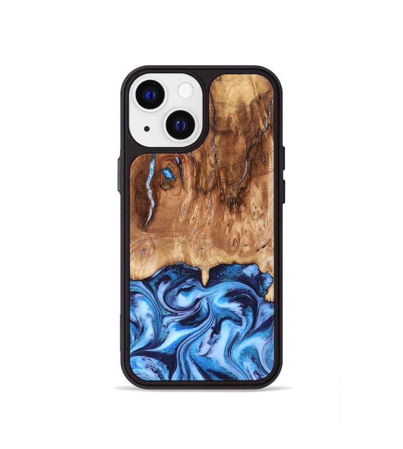 iPhone 13 mini Wood Phone Case - Jamaal (Blue, 827398)