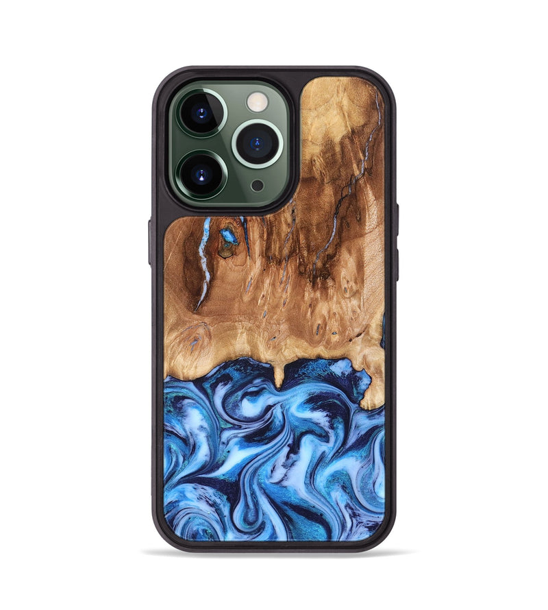 iPhone 13 Pro Wood Phone Case - Jamaal (Blue, 827398)