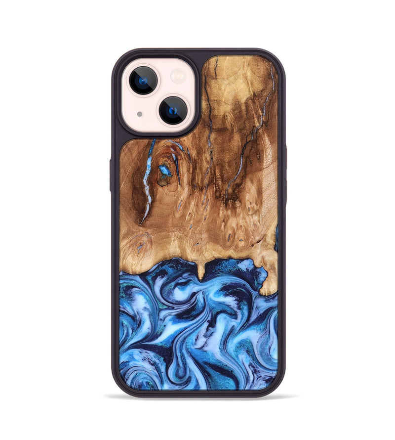 iPhone 14 Wood Phone Case - Jamaal (Blue, 827398)