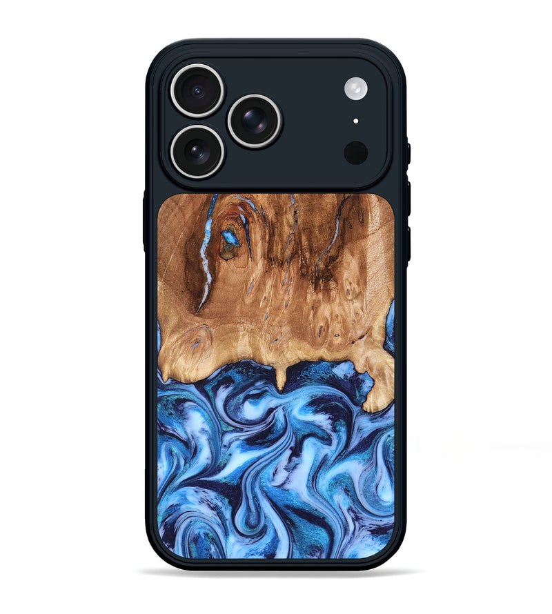 iPhone 17 Pro Max Wood Phone Case - Jamaal (Blue, 827398)