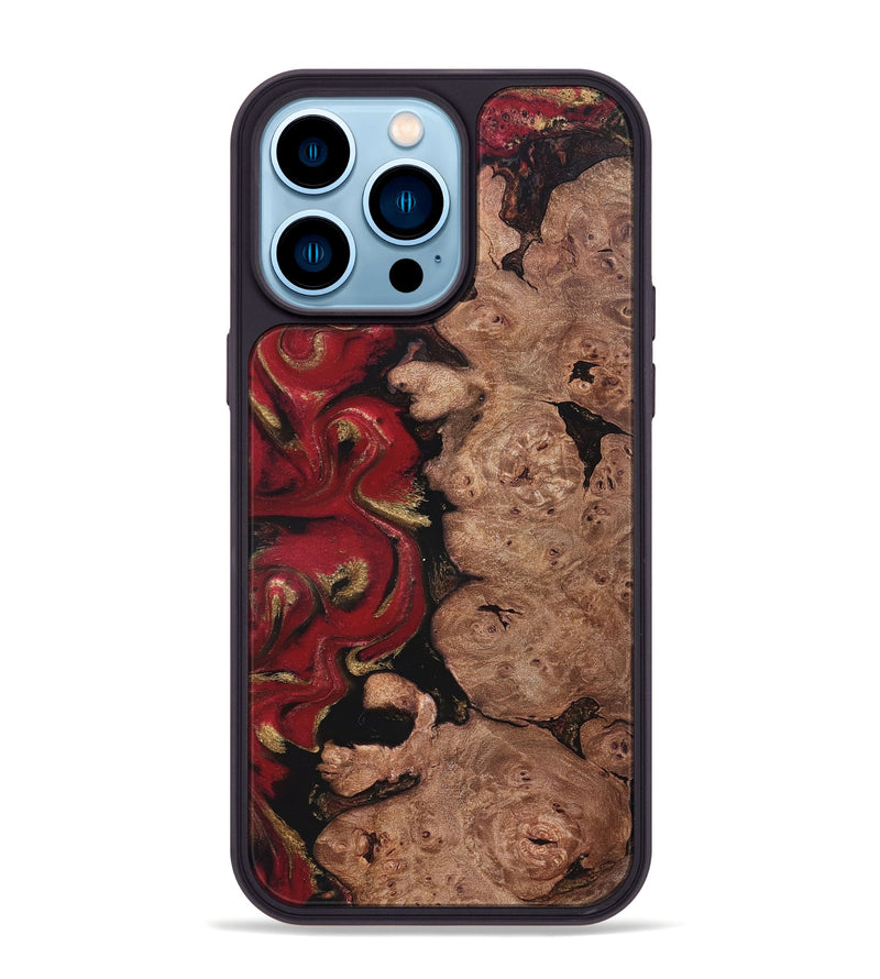 iPhone 14 Pro Max Wood Phone Case - Gian (Red, 827412)