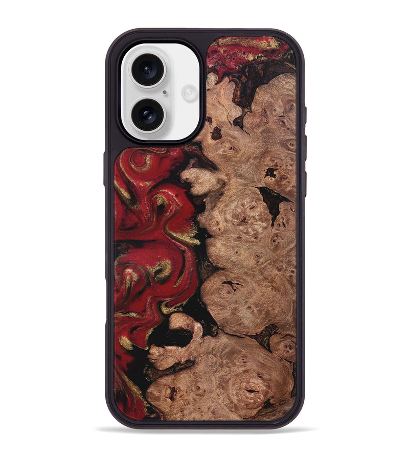 iPhone 16 Plus Wood Phone Case - Gian (Red, 827412)