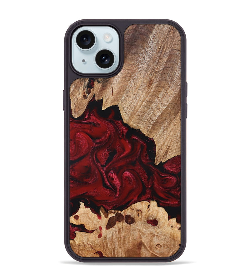 iPhone 15 Plus Wood Phone Case - Kathryn (Red, 827413)