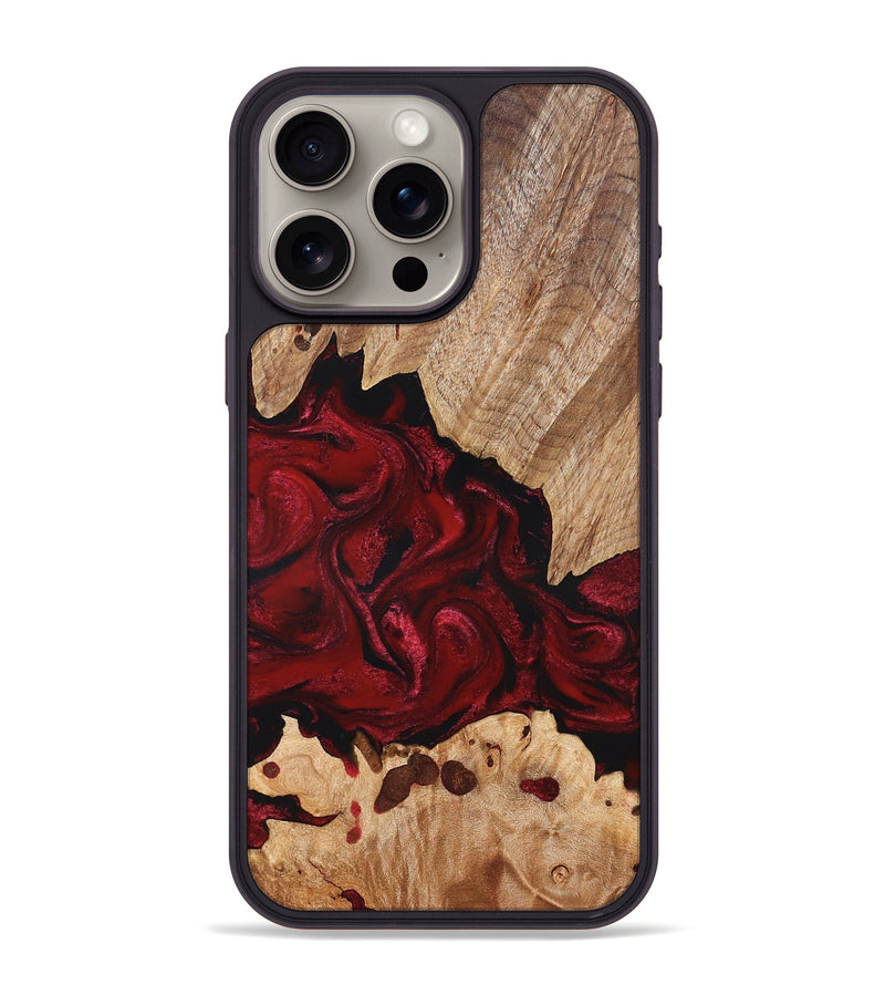 iPhone 15 Pro Max Wood Phone Case - Kathryn (Red, 827413)