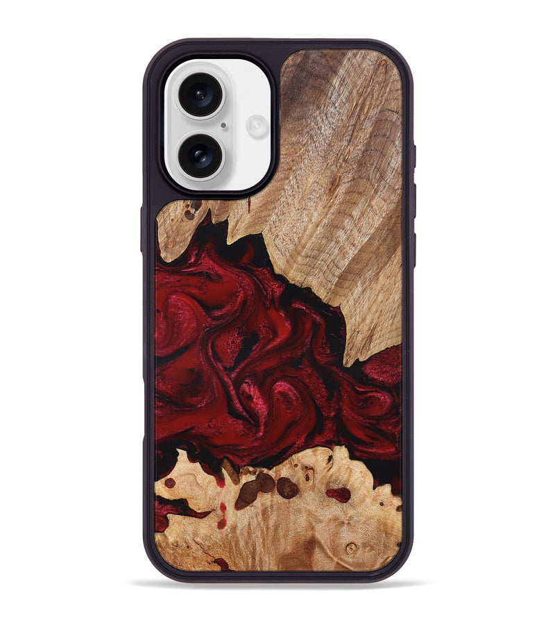 iPhone 16 Plus Wood Phone Case - Kathryn (Red, 827413)