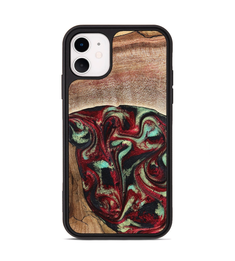 iPhone 11 Wood Phone Case - Lavonne (Red, 827417)