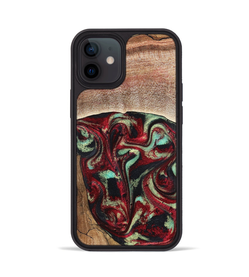 iPhone 12 Wood Phone Case - Lavonne (Red, 827417)