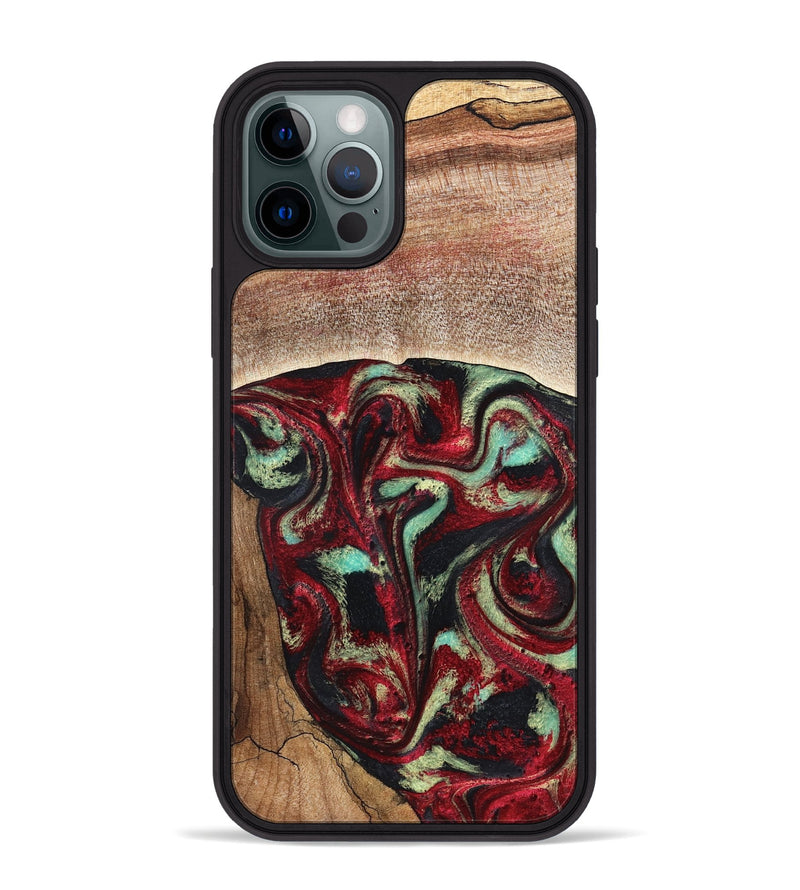 iPhone 12 Pro Max Wood Phone Case - Lavonne (Red, 827417)