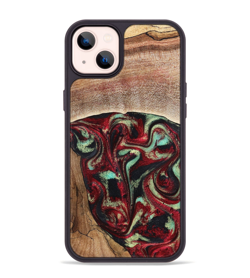 iPhone 14 Plus Wood Phone Case - Lavonne (Red, 827417)