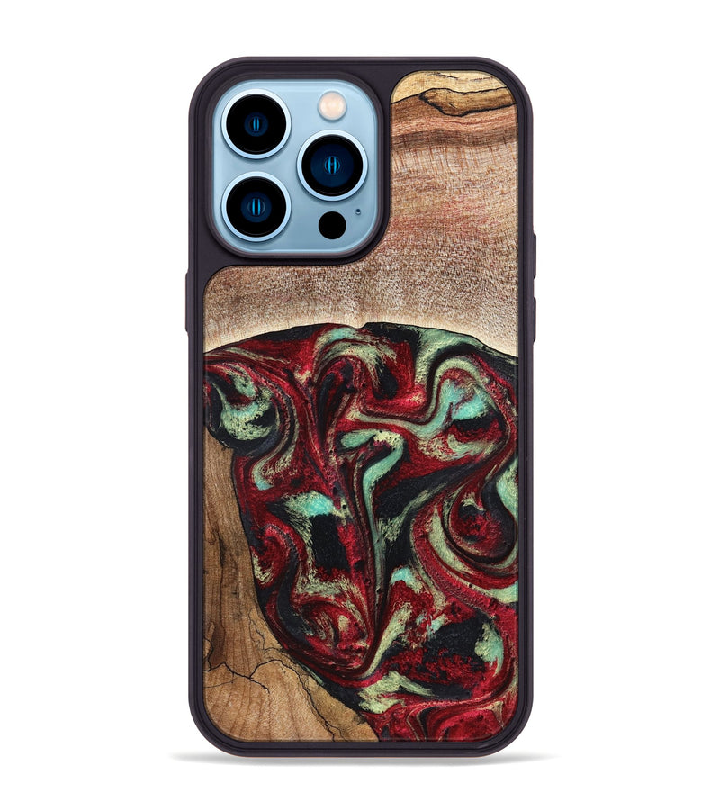 iPhone 14 Pro Max Wood Phone Case - Lavonne (Red, 827417)