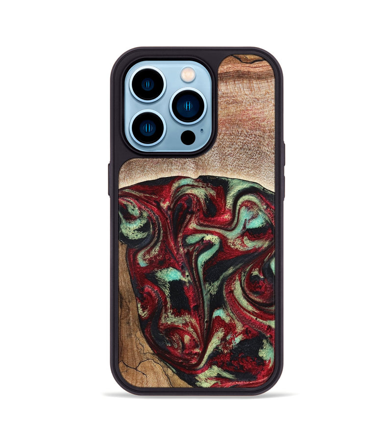 iPhone 14 Pro Wood Phone Case - Lavonne (Red, 827417)