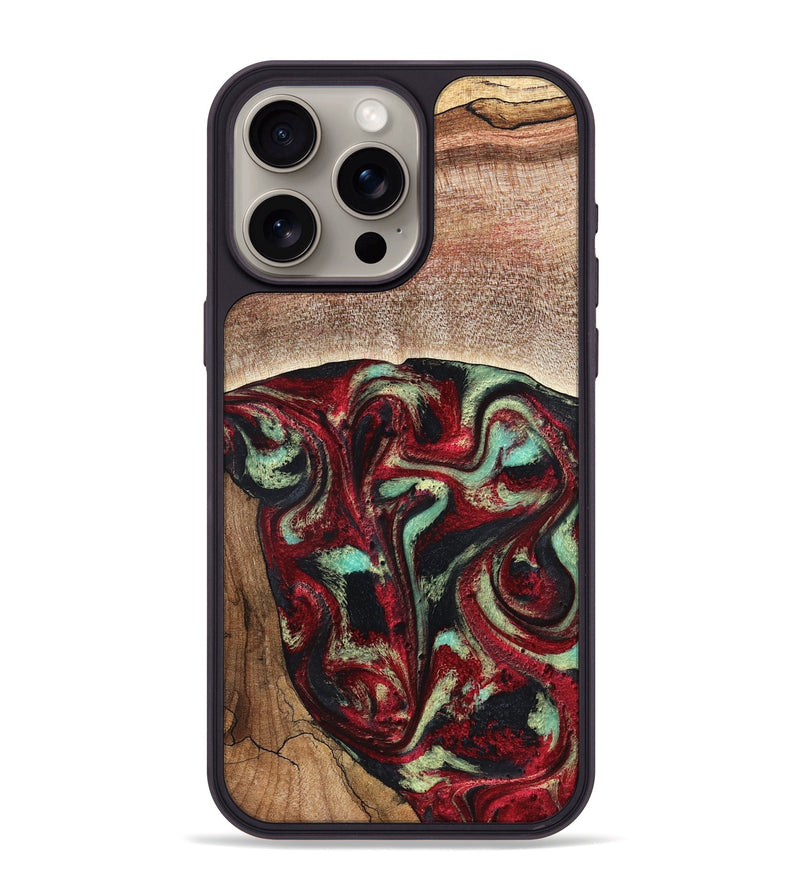 iPhone 15 Pro Max Wood Phone Case - Lavonne (Red, 827417)