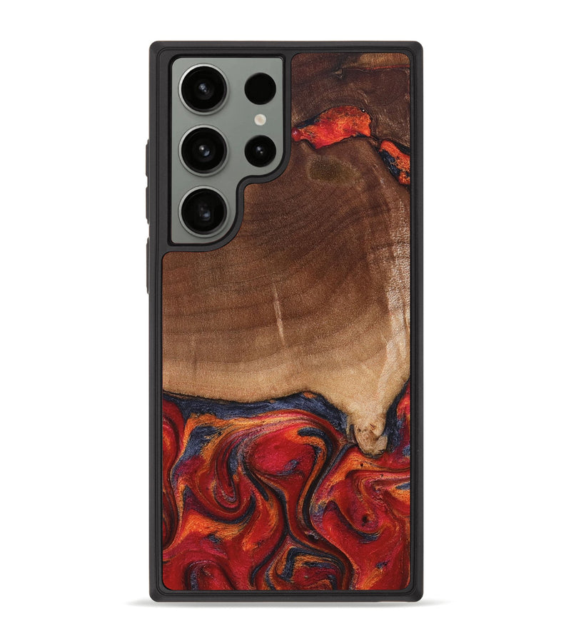 Galaxy S23 Ultra Wood Phone Case - Amos (Red, 827418)