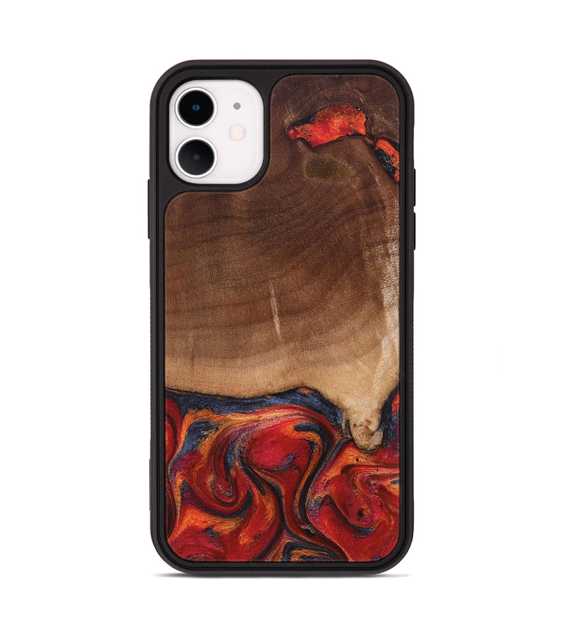iPhone 11 Wood Phone Case - Amos (Red, 827418)